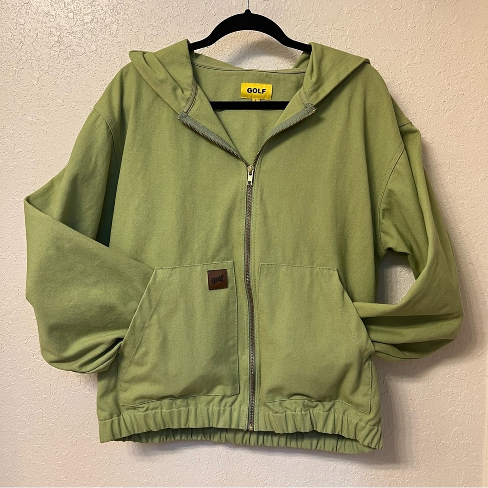 GOLF Mens Green Hooded Work Jacket